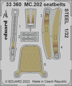 Eduard 33360 - 1:32 MC.202 seatbelts - Steel