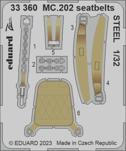 Go to product Eduard 33360 - 1:32 MC.202 seatbelts - Steel