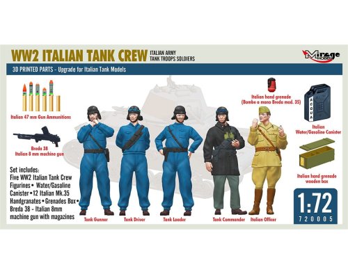 Go to product Mirage 720005 - 1:72 WW2 Italian Tank Crew