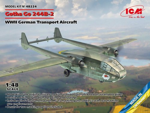 Go to product ICM 48224 - 1:48 Gotha Go 244B-2 WWII German Transport Aircraft