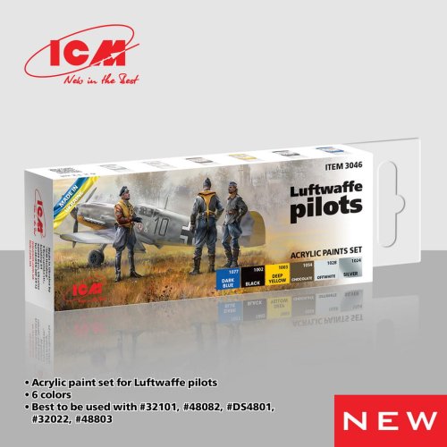 Go to product ICM 3046 - Luftwaffe Pilots acrylic paints set