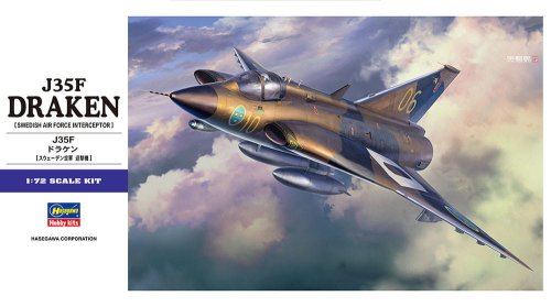 Go to product Hasegawa E48 01578 - 1:72 J35F Draken Swedish Airforce Interceptor