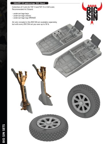 Go to product Eduard SIN648117 - 1:48 F6F undercarriage