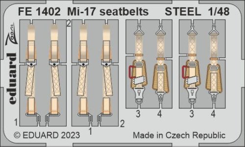 Go to product Eduard FE1402 - 1:48 Mi-17 seatbelts - Steel