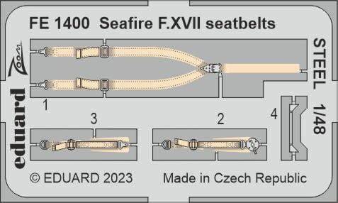 Go to product Eduard FE1400 - 1:48 Seafire F.XVII seatbelts - Steel