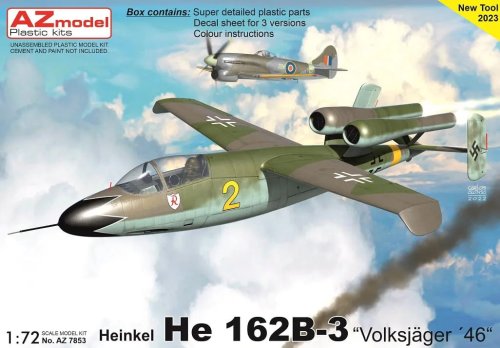 Go to product AZ Models 7853 - 1:72 Heinkel He 162B-3 Volksjäger 46