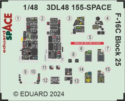Go to product Eduard 3DL48155 - 1:48 F-16C Block 25 Space 3D Decals + PE