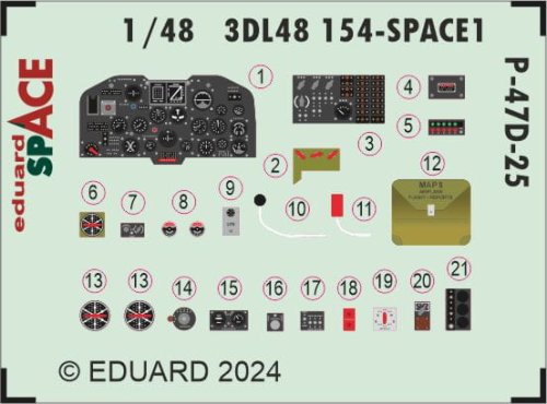 Go to product Eduard 3DL48154 - 1:48 P-47D-25 Space 3D Decals + PE