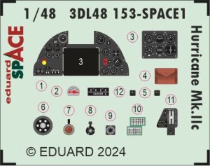 Eduard 3DL48153 - 1:48 Hurricane Mk.IIc Space 3D Decals + PE