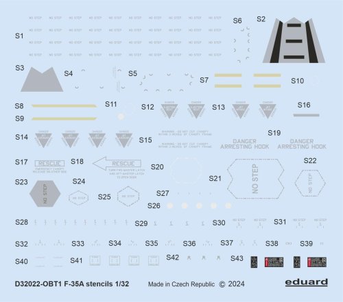 Go to product Eduard D32022 - 1:32 F-35A stencils