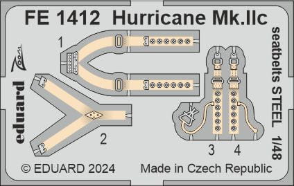 Go to product Eduard FE1412 - 1:48 Hurricane Mk.IIc seatbelts - Steel