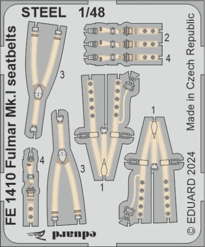 Go to product Eduard FE1410 - 1:48 Fulmar Mk.I seatbelts - Steel
