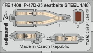 Eduard FE1408 - 1:48 P-47D-25 seatbelts - Steel