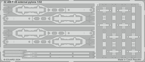 Go to product Eduard 32489 - 1:32 F-35 external pylons