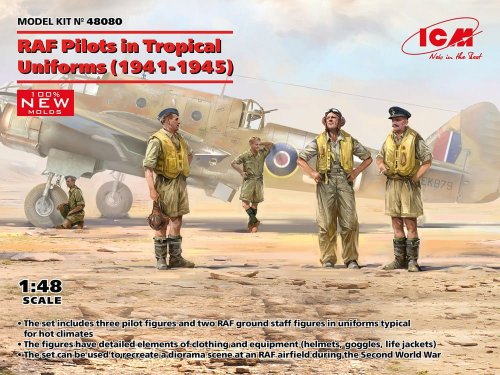 Go to product ICM 48080 - 1:48 RAF Pilots in Tropical Uniforms 1941-45