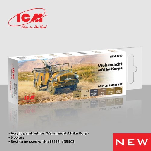 Go to product ICM 3049 - Wermacht Afrika Korps acrylic paint set