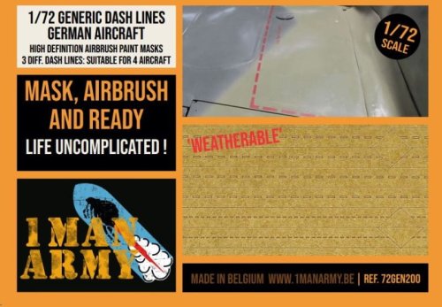 Go to product 1 Man Army 72GEN200 - 1:72 Generic Dash Lines German Aircraft