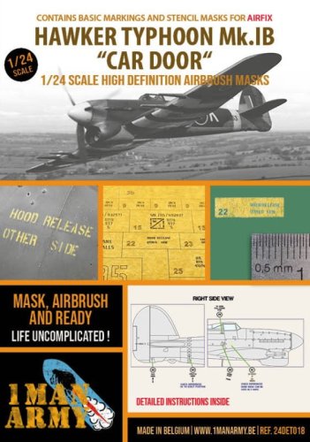 Go to product 1 Man Army 24DET018 - 1:24 Hawker Typhoon Mk.IB Car Door - Airfix