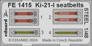 Eduard FE1415 - 1:48 Ki-21-I seatbelts - Steel