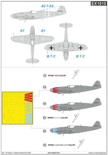 Go to product Eduard EX1010 - 1:48 Bf 109K-4 tulip pattern & national insignia