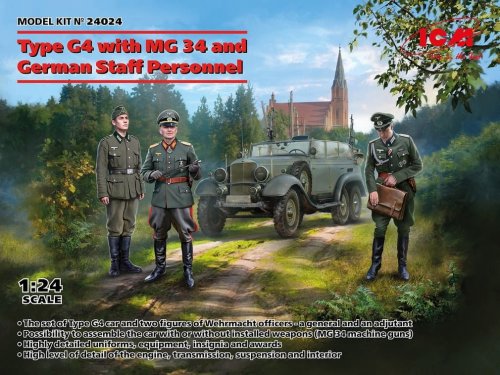 Go to product ICM 24024 - 1:24 Type G4 with MG 34 and German Staff Personnel