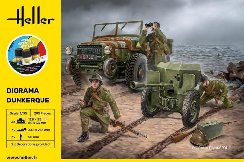 Go to product Heller 35326 - 1:35 Laffly with AT cannon & figures - Diorama Dunkerque - model set