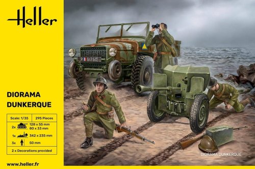 Go to product Heller 30326 - 1:35 Laffly with AT cannon & figures - Diorama Dunkerque