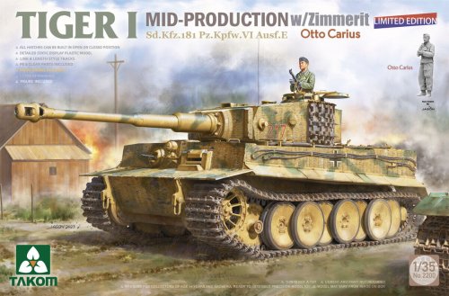 Go to product Takom 2200 - 1:35 Tiger I Sd.Kfz.181 Mid-Production w/Zimmerit Limited Edition Otto Carius