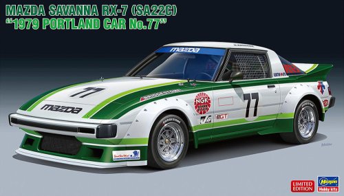 Go to product Hasegawa 20661 - 1:24 Mazda Savanna RX-7 SA22C 1979 Portland Car No.77