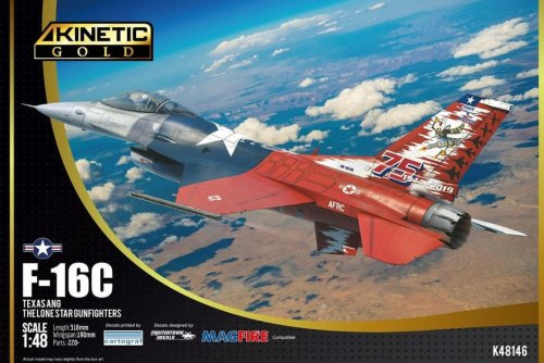 Go to product Kinetic 48146 - 1:48 F-16C Texas ANG The Lonestar Gunfighters