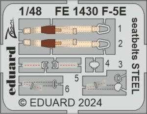 Eduard FE1430 - 1:48 F-5E seatbelts - Steel