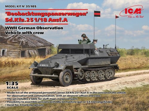 Go to product ICM 35105 - 1:35 Beobachtungspanzerwagen Sd.Kfz.251/18 Ausf. A