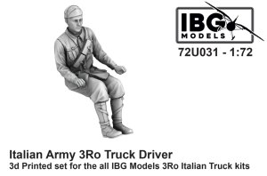 IBG 72U031 - 1:72 Italian Army 3Ro Truck Driver 3D Printed Set for all IBG 3Ro Italian Truck Kits