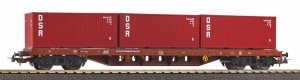 Piko 24500 H0 - Container wagon with 3 containers DSR DR ep.IV