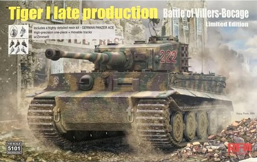 Go to product Rye Field Model 5101 - 1:35 Tiger I Late Production Battle of Villers-Bocage Limited Edition