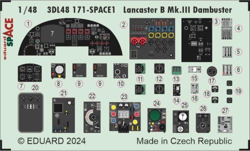 Go to product Eduard 3DL48171 - 1:48 Lancaster B Mk.III Dambuster Space 3D Decals + PE