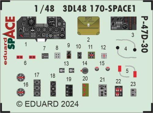 Go to product Eduard 3DL48170 - 1:48 P-47D-30 Space 3D Decals + PE