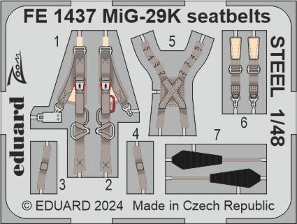 Go to product Eduard FE1437 - 1:48 MiG-29K seatbelts - Steel