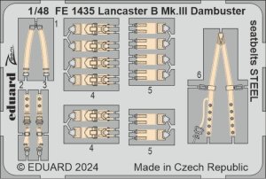 Eduard FE1435 - 1:48 Lancaster B Mk.III Dambuster seatbelts - Steel