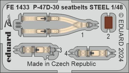 Go to product Eduard FE1433 - 1:48 P-47D-30 seatbelts - Steel