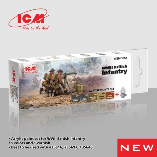 Go to product ICM 3054 - Zestaw farb WWII British Infantry