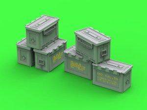 Master GM-35-068 - 1:35 M2 ammunition cans for Browning M2 .50 cal machine gun - WWII version (6 pcs) - CLOSED