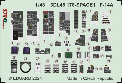 Go to product Eduard 3DL48178 - 1:48 F-14A Space 3D Decals + PE