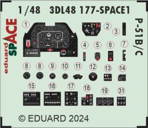 Eduard 3DL48177 - 1:48 P-51B/C Space 3D Decals + PE