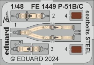 Eduard FE1449 - 1:48 P-51B/C seatbelts - Steel