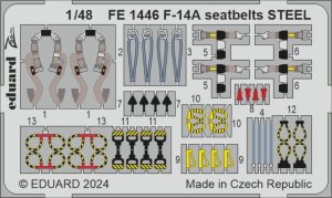Eduard FE1446 - 1:48 F-14A seatbelts - Steel