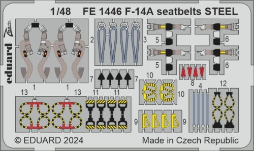 Go to product Eduard FE1446 - 1:48 F-14A seatbelts - Steel