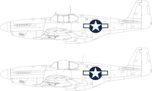 Eduard EX1038 - 1:48 P-51B/C US national insignia