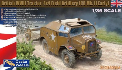 Go to product Gecko Models 35GM0064 - 1:35 British WWII Tractor, 4x4 Field Artillery C8 Mk.II Early.