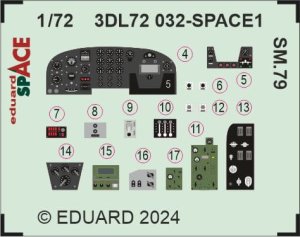 Eduard 3DL72032 - 1:72 SM.79 Space 3D Decals + PE